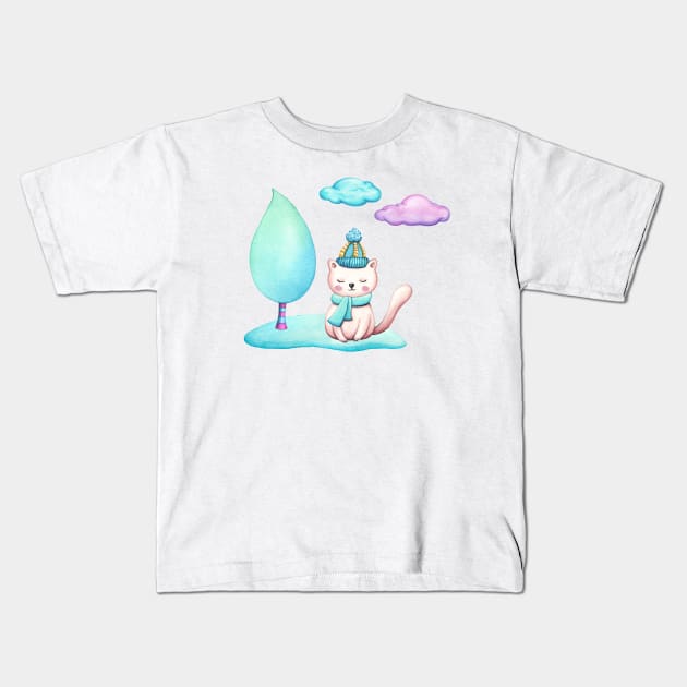 Waiting for Winter Kids T-Shirt by Nopi Pantelidou